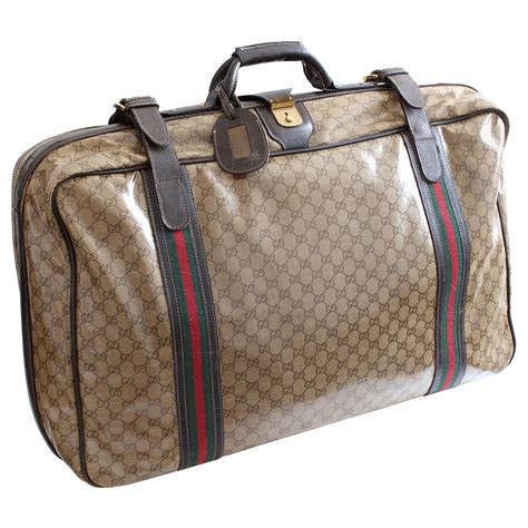 gucci leather luggage|gucci large suitcase.